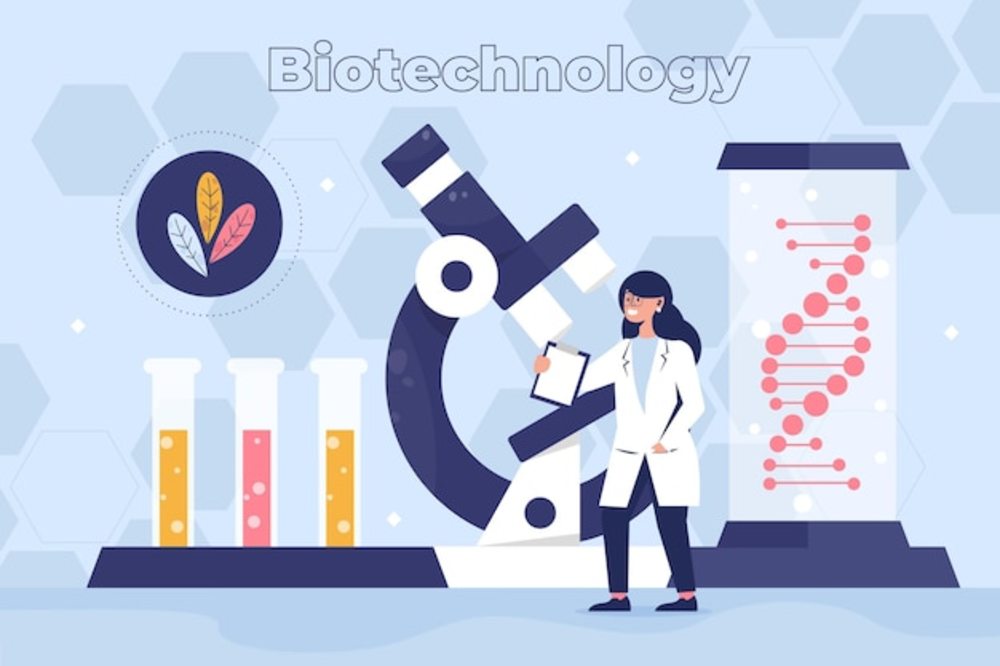 平面插图生物技术概念